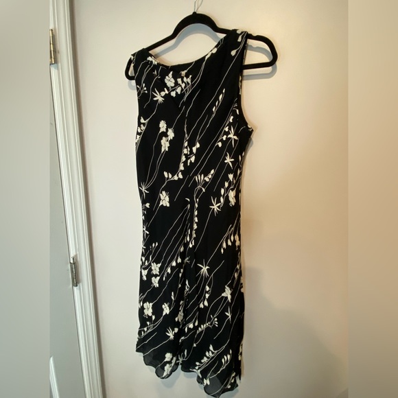 VTG Jones NY Black & White Floral Midi Dress Plus Size - Picture 6 of 7